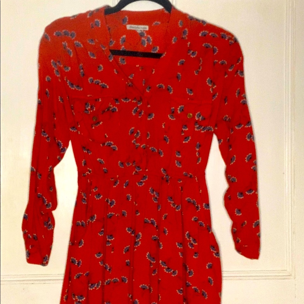 Red Button Up Dress